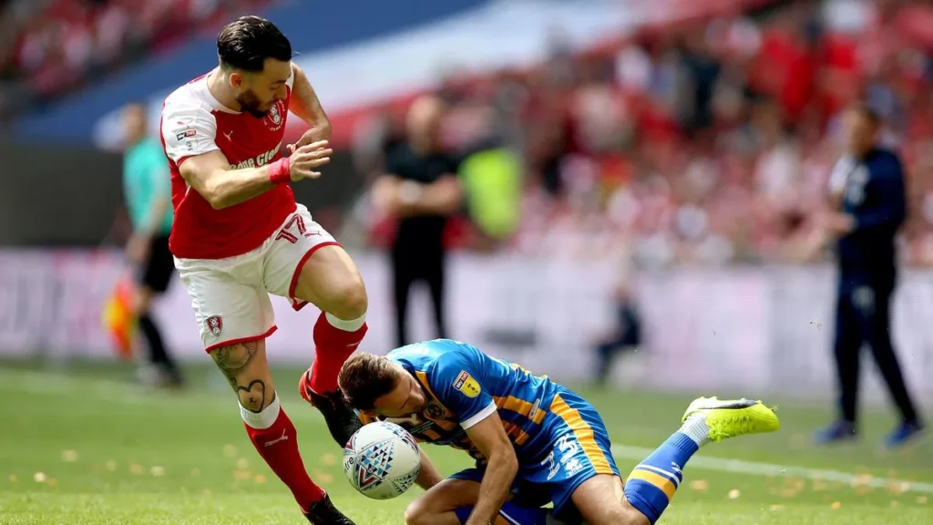 Shrewsbury FC vs Rotherham match action